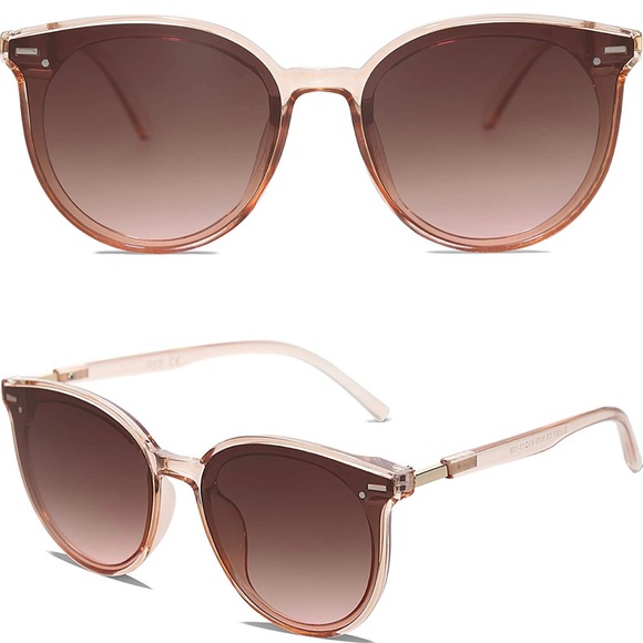 SOJOS Accessories - SOJOS Retro Round Sunglasses 🕶 Gradient Brown Lens